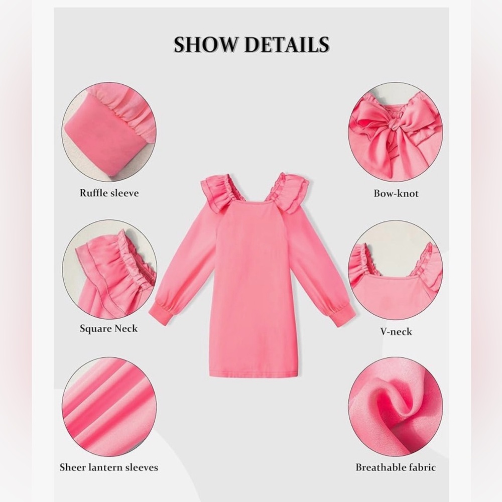 Adorable Girls' Coral Pink Ruffle Back Dress- Barbie dress or party dress tween